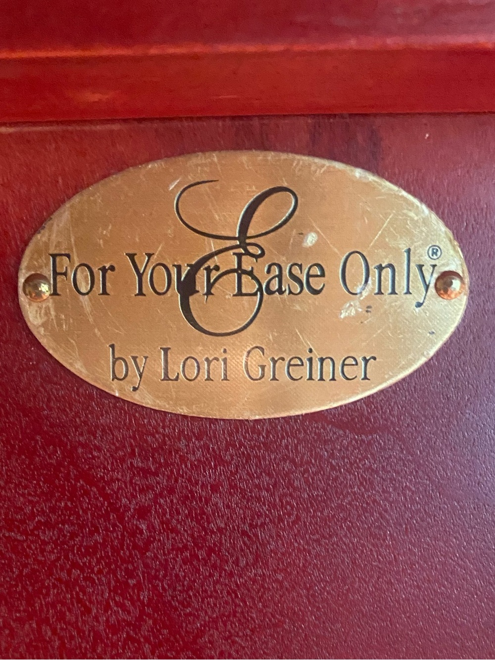 QVC Red Binder with Gold Oval Nameplate